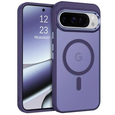 Imagem de BENTOBEN Capa protetora para Google Pixel 10 Pro XL, compatível com Magsafe Magsafe, capa protetora fina à prova de choque feminina masculina para Google Pixel 10 Pro XL, roxo escuro