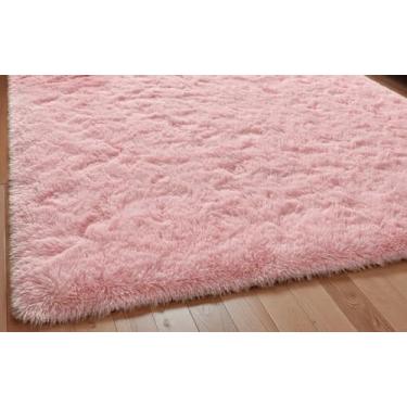 Imagem de Tapetes Para Sala De Estar E Quarto, Tapetes Felpudos(Rosa bebê)