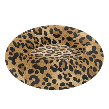 Imagem de SEHANY Cama de cachorro com estampa de leopardo, removível e lavável, pequena, redonda para gatos, cama fofa, super macia, confortável para animais de estimação com fundo antiderrapante para cães