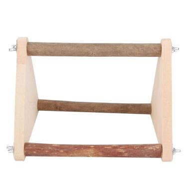 Imagem de Acouto Suporte de Suporte para Pássaros de Madeira Natural Portátil Brinquedos Papagaios de Tamanho Pequeno e Médio - para Pássaros Seguro, Não Tóxico e Resistente a Mordidas Com Parafusos de Fácil