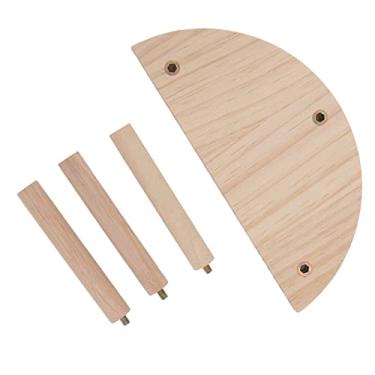 Imagem de Acouto Hamster de Madeira Premium - Suporte de Madeira de Pinho Meio Redondo Animais Pequenos - Design Bonito e Seguro, Bordas, Fácil Montagem Hamsters, Gerbos e Ratos Ideais Acessório de Gaiola que