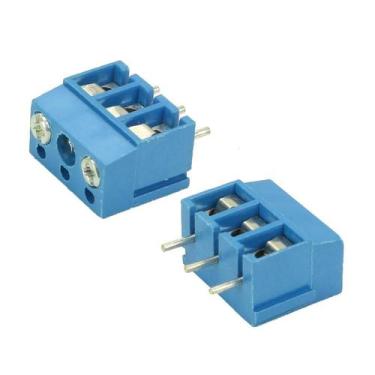 Imagem de 10X Conector Borne Kre3 3 Vias Kf300 14X15Mm Azul - Chipsce