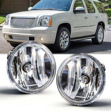 Imagem de Daikokuya Faróis de neblina compatíveis com Chevy Avalanche 07-14 Suburban Tahoe GMC Yukon/XL 14 Sierra 1500/15 2500HD/15 3500 HD, conjunto de faróis de neblina de direção, atualização e modificação