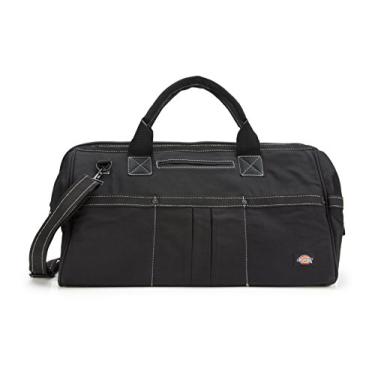 Imagem de Dickies Bolsa de trabalho de lona durável de 50 cm para pintores, carpinteiros e construtores, zíper resistente, alças reforçadas, bolsos externos, alça de ombro, preta