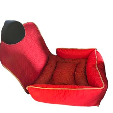 Imagem de Kit 2 Peças Protetor de Banco e Colchonete Veicular Toddy Grande 75cm x 55cm Liso (Vermelho)