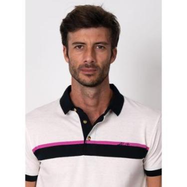 Imagem de Camisa Polo Aleatory Listrada Breezy Bege-Masculino