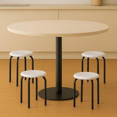 Imagem de Banqueta Cozinha Baixa Empilhável Industrial Kit 4 Jully D03 - D'rossi Branco