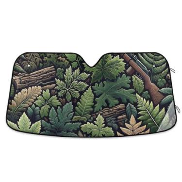 Imagem de Para-brisa de carro camuflado de madeira profunda para-sol para janela automotiva protege seu carro