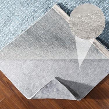 Imagem de Aderência de tapete antiderrapante de dupla face - 6 x 1,2 m de espessura de feltro de superfície dupla sob o tapete para tapetes de área e pisos de madeira, acolchoamento antiderrapante super