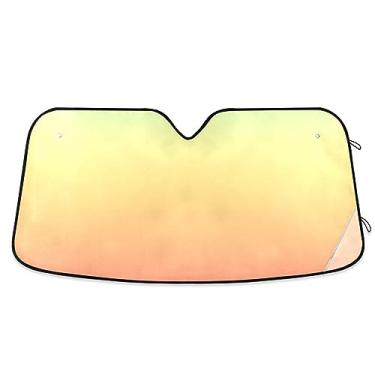 Imagem de Gradients Peach Capa solar de para-brisa de carro, protetor de calor de carro, protetor solar de carro, para-sol para carro, caminhão, SUV, acessórios de carro