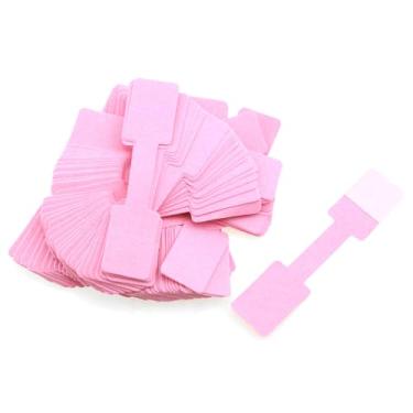 Imagem de Lind Kitchen 200 peças de adesivos de joias em branco quadrados, rosa, autoadesivos, etiquetas de joias de varejo para anéis, colares, pulseiras, brincos, produtos e cabides de etiquetas de vendas