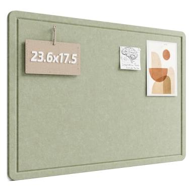 Imagem de Quadro de avisos Fluxnara, quadro de cortiça alternativo de 59,9 cm x 44,5 cm com 12 abas adesivas removíveis seguras, placa de alfinete de feltro dobrável para escritório em casa, sala de aula
