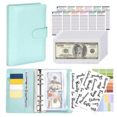 Imagem de Envelopes Desafio de economia de dinheiro, fichário de orçamento Envelopes de dinheiro A6 Fichário de economia de dinheiro com envelopes com zíper para escritório, casa, escola
