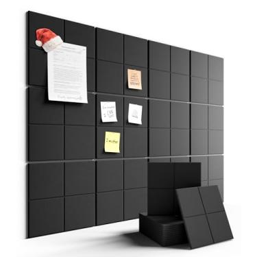 Imagem de Fluxynara Quadro de avisos grande de feltro 122 cm x 91 cm Alternativa para quadro de cortiça - pacote com 12 com 70 abas adesivas removíveis seguras, quadros de cortiça para paredes, quadro de