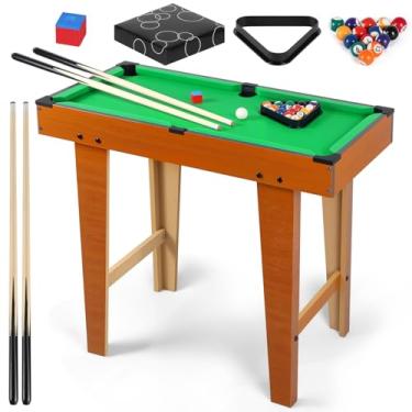 Imagem de Mini Conjunto de Mesa de Sinuca, Mesa de Bilhar Sinuca com Pernas, Conjunto de Mesa de Bilhar com 2 Tacos e Conjunto de Bolas