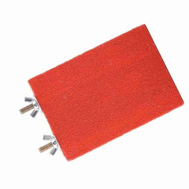 Imagem de Generic Papagaio Poleiro Seguro Madeira Natural Trimmer Suporte Plataforma Brinquedo para Gaiola de Pássaro Exercício Jogo, 9*13cm, Vermelho/amarelo, para Proprietários de Papagaio (Parafuso lateral