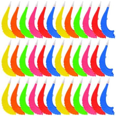Imagem de Hoarost 36 peças de chifre de shofar a granel colorido de plástico Shofar Chifre Hashaná decorações para celebrações de ano novo, presentes de festa, 6 cores