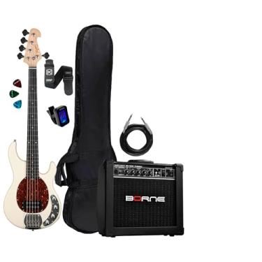 Imagem de Contrabaixo Tagima Tbm-5 5 Cordas Olympic White + Cubo Cb60