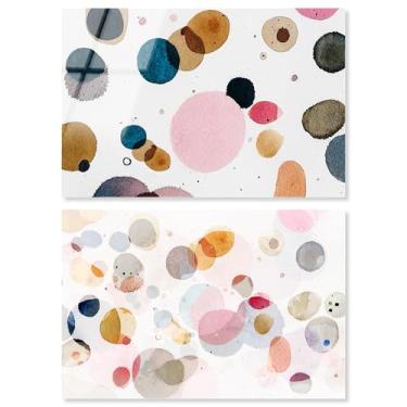 Imagem de Conjunto de 2 arte de parede de banheiro com impressão acrílica minimalista Blush Boho da Art Remedy, pronto para pendurar, 38 x 25 cm