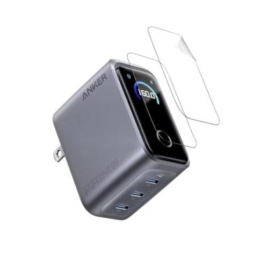 Imagem de YAJOJO Pacote com 2 protetores de tela para Anker Prime Charger 160W, filme PET macio para Anker Prime Charger A2687, antiarranhões, antiimpressões digitais, película transparente HD