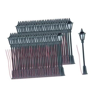 Imagem de Dynwave Poste de luz externo em miniatura na escala 1/87, acessórios de iluminação externa para projetos DIY, luminária para trens em miniatura na escala HO, 60 Peças