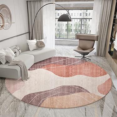 Imagem de Tapete redondo moderno abstrato tapete antiderrapante tapete de área redondo para quarto, sala de estar, estudo, tapete de jogo, C, diâmetro 160 cm/5,2 pés