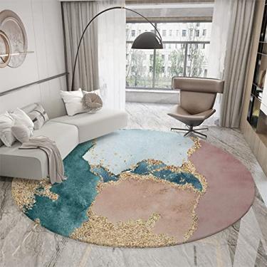 Imagem de Tapete redondo moderno abstrato tapete antiderrapante tapete de área redondo para quarto, sala de estar, estudo, tocar, tapete, B, diâmetro 160 cm/5,2 pés