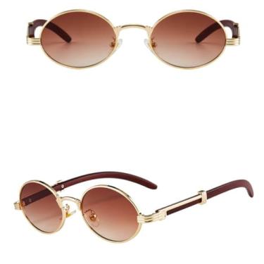 Imagem de VFDHN Óculos de Sol Ovais Fashion Feminino Vintage para Homens Retrô (3)