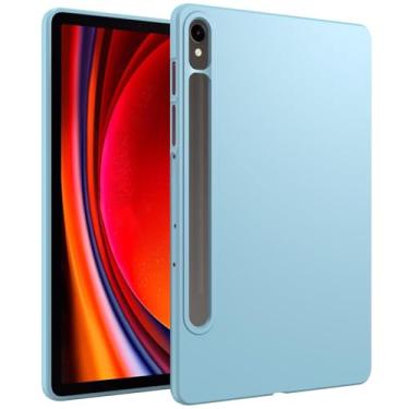 Imagem de GUNPRIO Capa azul claro para Samsung Galaxy Tab S9 11 polegadas / S9 FE 27.7 cm, ultrafina, macia, flexível TPU capa traseira