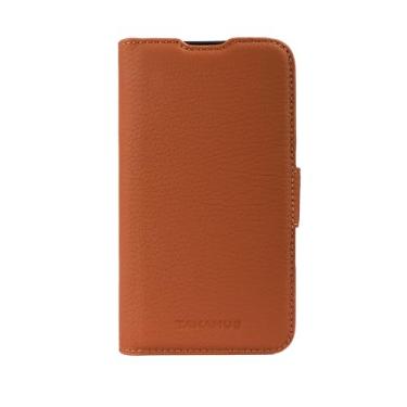 Imagem de Tahamus Capa carteira de couro genuíno com pedrinhas compatível com Samsung Galaxy A56 (17.0 cm) Tan