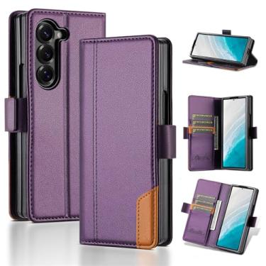Imagem de Asuwish Capa de celular para Samsung Galaxy Z Fold 6 5G 2024 capa carteira com suporte para cartão de crédito suporte bloqueio RFID Slim Rugged Mobile Cell Accessories ZFold6 Z6 G Fold6 ZFold 6Z