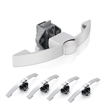 Imagem de VTGVVVTR 5 peças de trava de botão de pressão de carro sem chave RV caravana barco motor alça de armário fechaduras de gaveta ferragens de alça de móveis (10 pérola níquel 128)