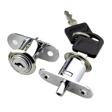 Imagem de Fechaduras cilíndricas de 23/32 mm parafuso de porta de lingueta trava armário armário porta deslizante com liga de chave 1 peça (23 mm)