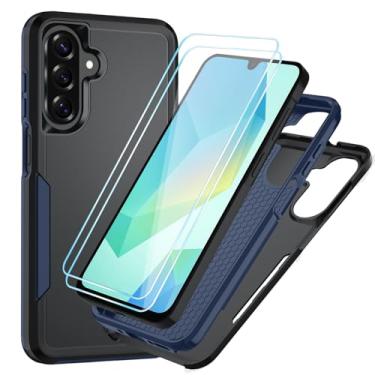 Imagem de Suncasetor Capa para Samsung Galaxy A16 5G/4G com protetor de tela HD [proteção contra quedas de grau militar] Proteção de corpo inteiro resistente à prova de choque para Galaxy A16 5G, preto/azul