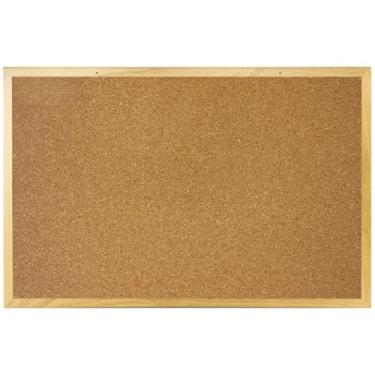 Imagem de Quadro Lousa Cortiça Moldura Madeira Avisos Recados Quadro de Avisos Anotações Diversas Medidas(100x70)