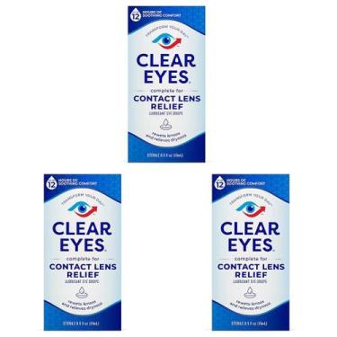 Imagem de Colírio Clear Eyes Contact Lens Relief, 15 ml, pacote com 3