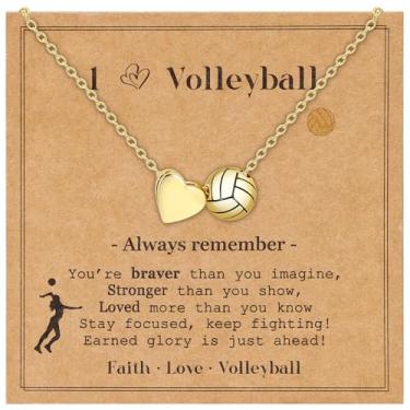 Imagem de AFSITNIG Colar de vôlei, futebol, softbol, basquete, futebol, tênis, pickleball, presentes para meninas, adolescentes, mulheres, acessórios esportivos, pingente, joias, Natal, aniversário, presentes
