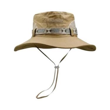 Imagem de Chapéu De Sol Masculino De Verão Com Aba Larga Proteção UV Rede Safari