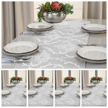 Imagem de Kit 5 Caminhos Trilho De Mesa Decorativo Jacquard 1,80m X 0,40m - LuxB