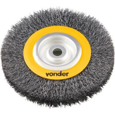 Imagem de Escova Circular Ondulada 6x3/4 Furo 1/2 Aço Carbono Polido - Vonder