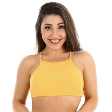 Imagem de Biquini top cropped faixa com bojo removível frente única de amarrar n
