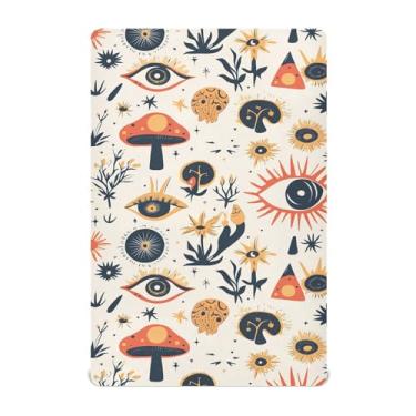 Imagem de Wassud Jogo de lençol retrô para berço de cogumelo respirável para meninos e meninas, lençol com elástico, neutro, 71 x 132 cm