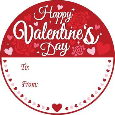 Imagem de Vuzvuv 200 peças de adesivos de presente de coração vermelho de 5 cm - Adesivo autoadesivo de feliz dia dos namorados para caixa de presente, buquês, lembrancinhas de festa