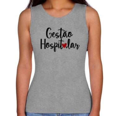Imagem de Regata Feminina Gestão hospitalar por amor - Foca na Moda, Cinza, GGG