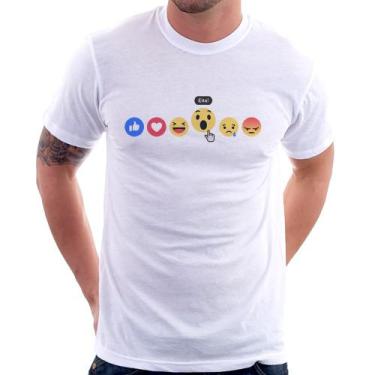 Imagem de Camiseta Reações Facebook Eita! - Foca na Moda, Branco, G