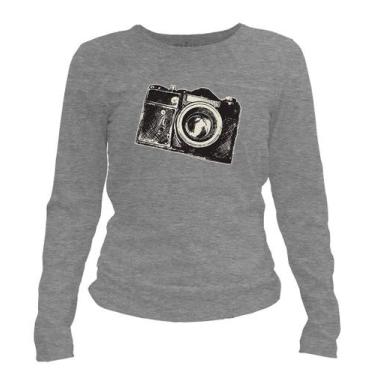 Imagem de Camiseta manga longa feminina - Câmera Fotográfica - DASANTIGAS, Silve
