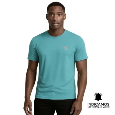 Imagem de Camiseta Diadora Small Logo Masculina - Azul Turquesa P-Masculino