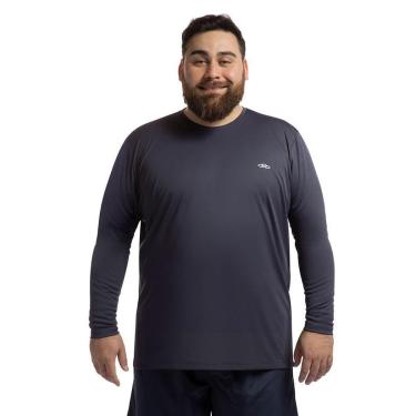 Imagem de Camiseta Manga Longa Essential Olympikus Masculina Plus Size G3 Azul-Masculino