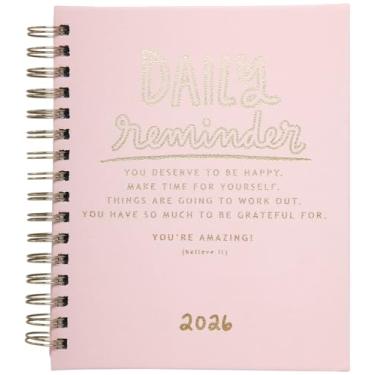 Imagem de WORLD TRAVELER Agenda 2026 semanal e mensal - 18 cm x 21 cm capa dura janeiro dezembro espiral agenda diária 2026 lista de tarefas, tamanho 17 x 21 cm, rosa diário