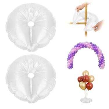Imagem de Sacos de peso de água para suporte de coluna de balão e arco de balão, pesos de suporte de balão, base de enchimento de água em forma de U aberta para festa casamento formatura acessórios de decoração